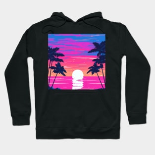 Pink sunset on the beach Hoodie